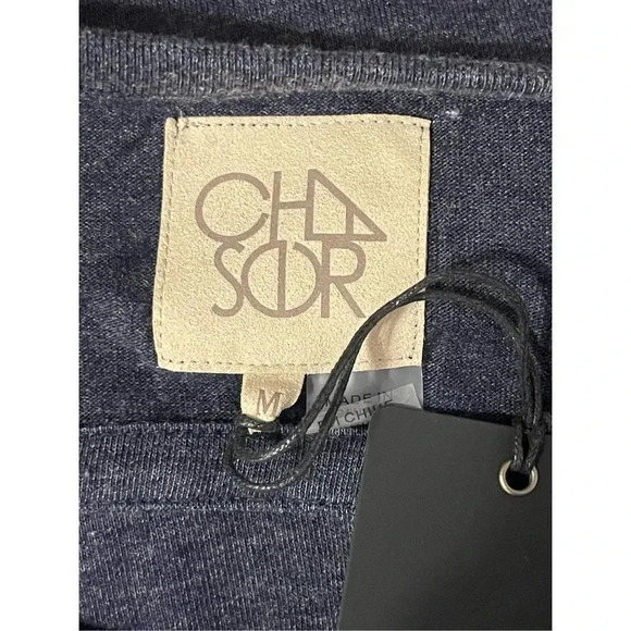 Chaser Relaxed Long Sleeve Jersey Top Medium Navy Blue Criss Cross Back Boho NWT - Picture 5 of 6